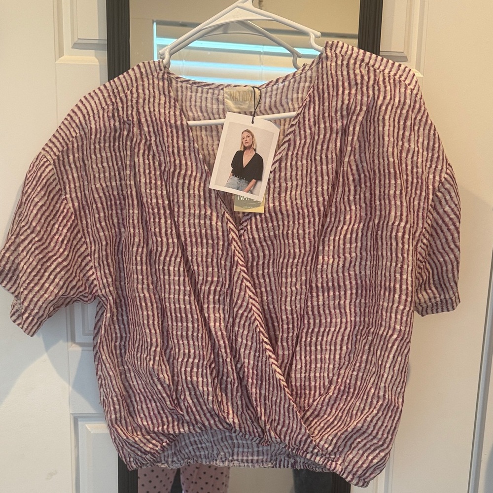Nation LA Stripe Wrap-Front Top